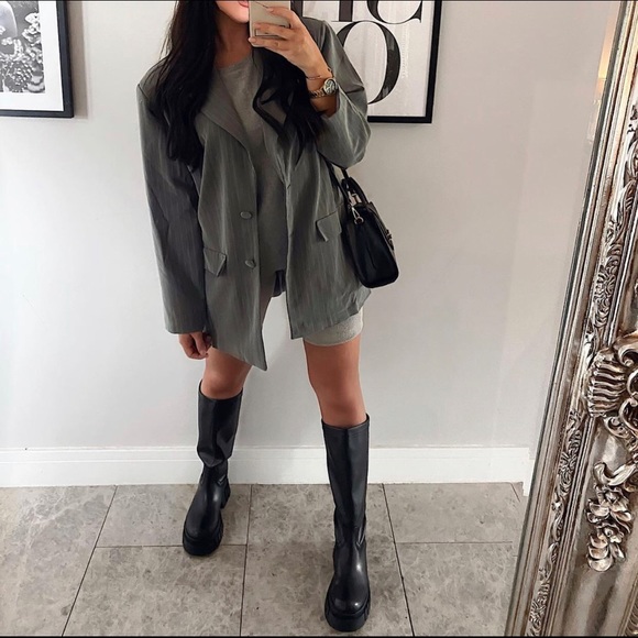 ZARA LEATHER LUG SOLE BOOTS - Picture 13 of 16